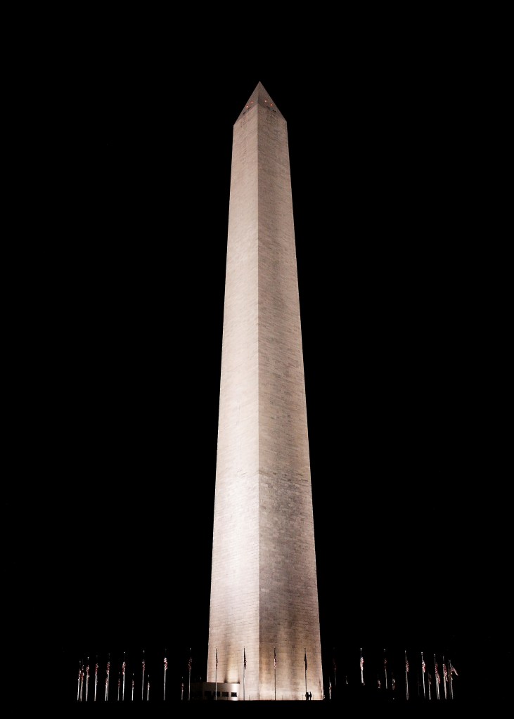 The Washington Monument at night