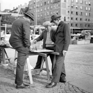 Chess Players at Medborgarplatsen in Stockholm 1957
