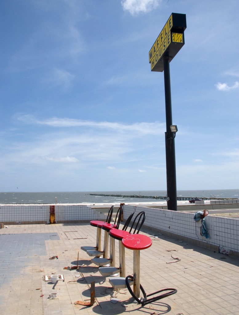 Waffle House Restaurant torn apart by Hurricane Katrina on the Biloxi, Mississippi coast