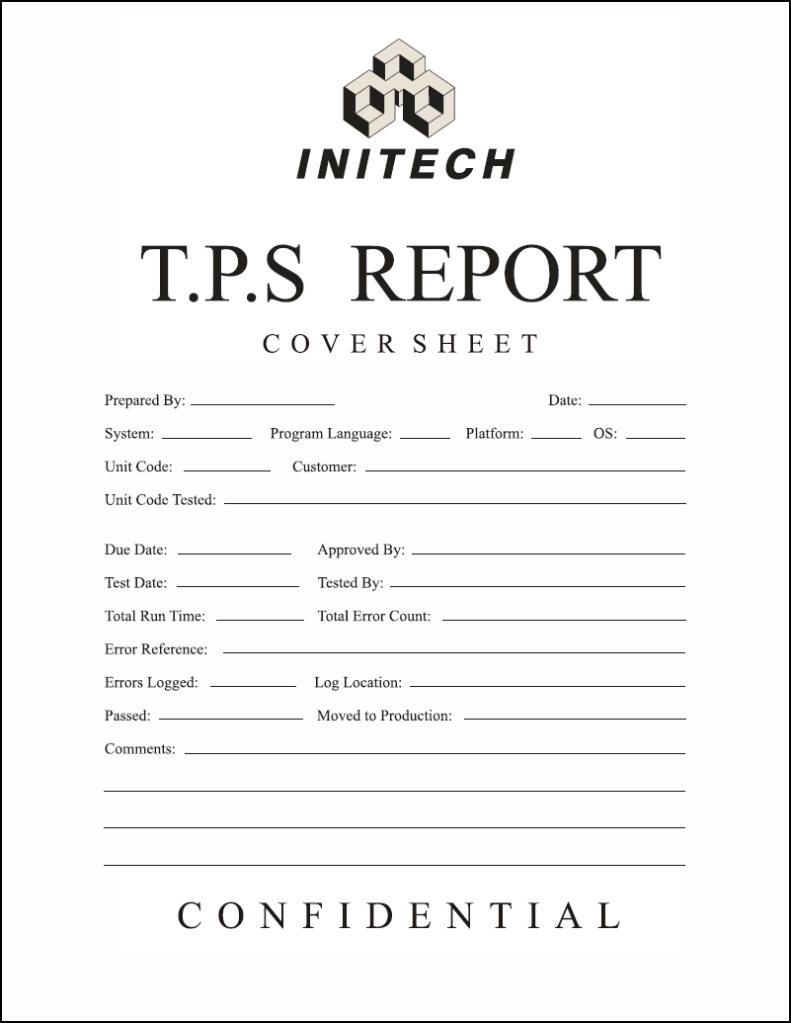 Initech TPS Report Coversheet